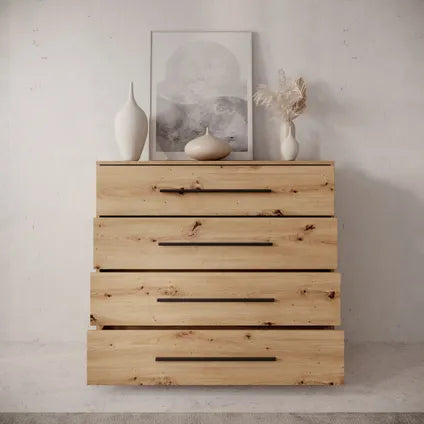 Commode Meubella Montalo - Motif Chêne - 99x40x87 Cm