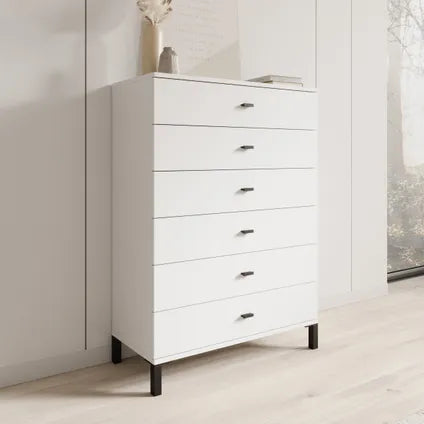 Commode Meubella Avellio - Blanc - 77x35x110 Cm