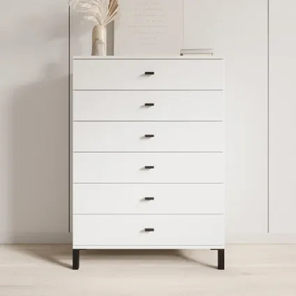 Commode Meubella Avellio - Blanc - 77x35x110 Cm