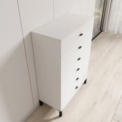 Commode Meubella Avellio - Blanc - 77x35x110 Cm