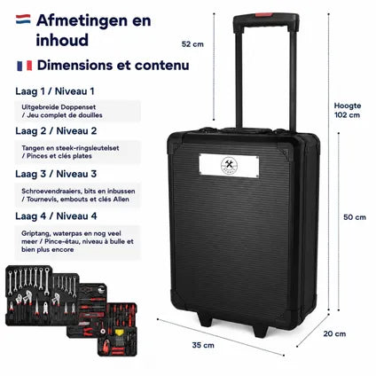 Coffret À Outils 4toolz Blackline 1020 Pièces - Clés À Cliquet Annulaire