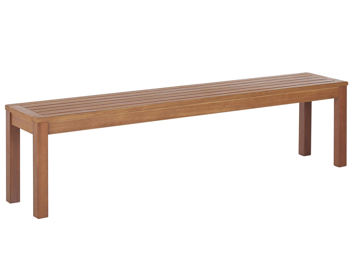 Banc Avec Coussin D'assise Beliani Monsano Marron Blanc 35x170x45 Cm