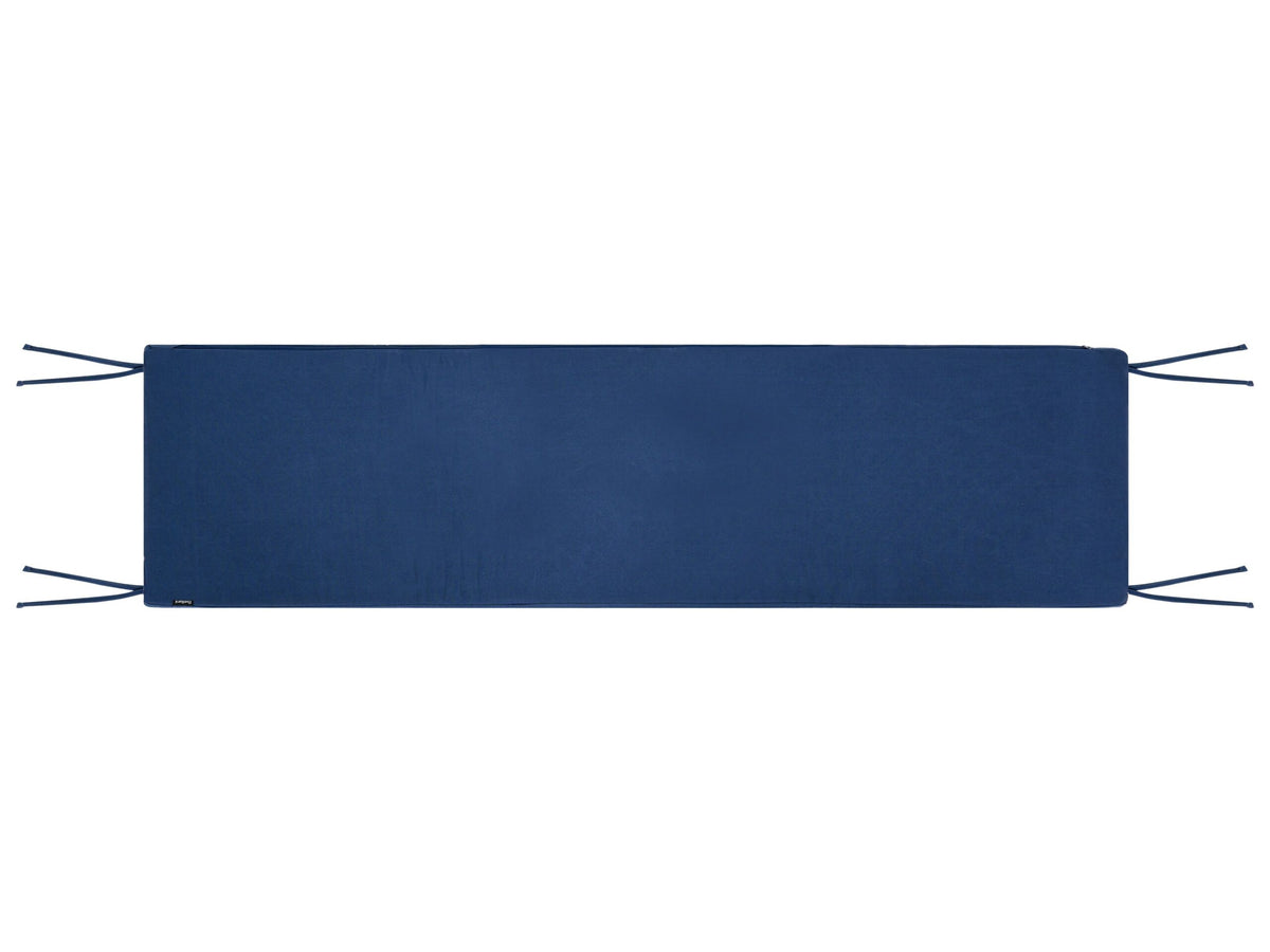 Banc Avec Coussin D'assise Beliani Monsano Marron Bleu 35x170x45 Cm