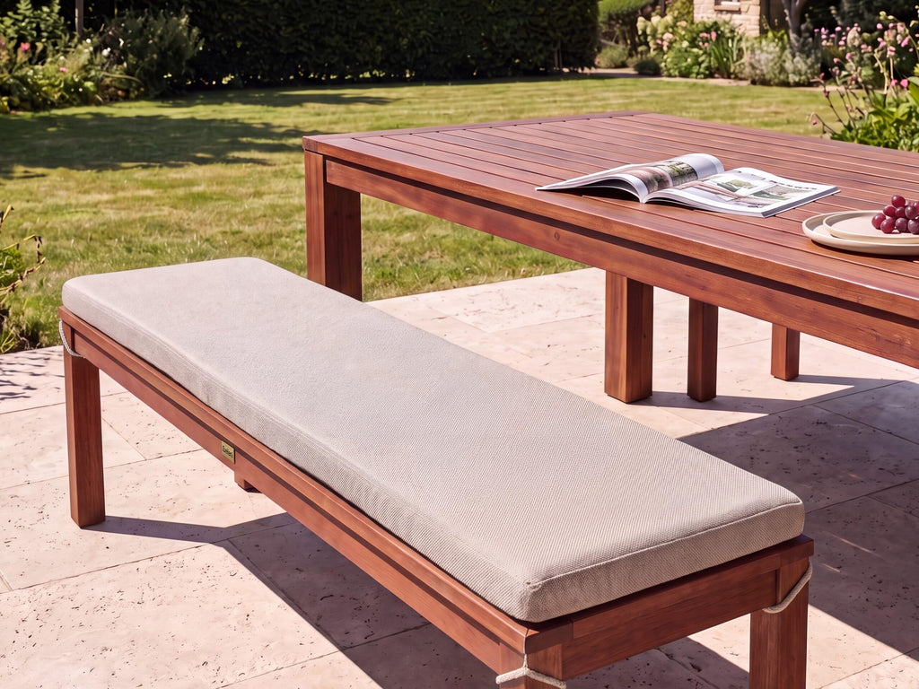 Banc Avec Coussin D'assise Beliani Tuscania Marron Beige 35x160x45 Cm