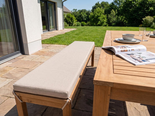 Banc Avec Coussin D'assise Beliani Monsano Marron Beige 35x170x45 Cm