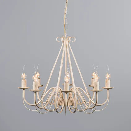 Lustre Crème 60 Cm Avec Abat-jour Taupe – Giuseppe 8