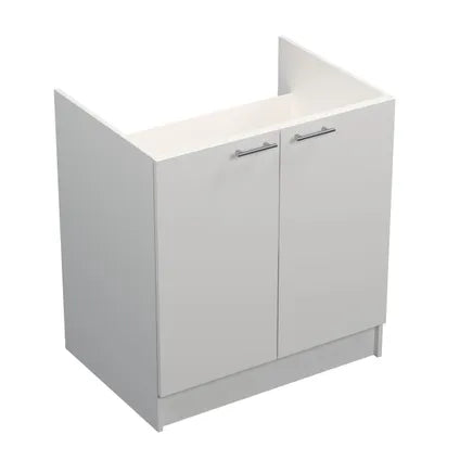 Delvotira | Meuble Sous-Évier Prim - Panneaux Mélaminés Blanc - 120x59x87cm