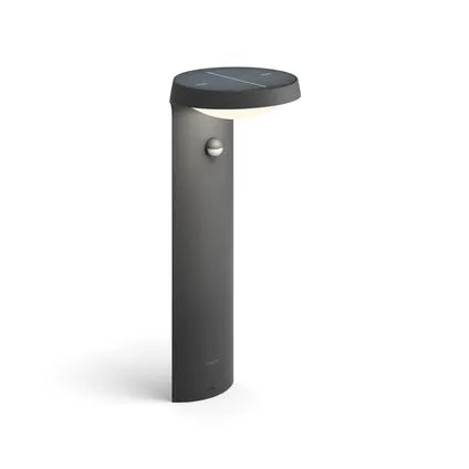 Delvotira | Lampadaire extérieur solaire Philips Tyla anthracite 1,2W avec capteur