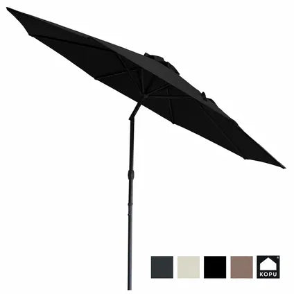 Parasol Rond 300 Cm Kopu Valencia Avec Housse De Protection – Noir