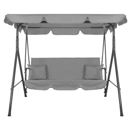 Delvotira | Banc À Bascule | Luna-swing | 3 Places | Auvent Réglable | 170 X 110 X 150 Cm | Gris