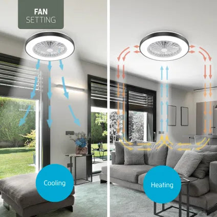 Ventilateur Plafond Avec Lumiere – Varin – Noir/blanc – Diam. 50 Cm – Tuya Wi-fi, Silencieux