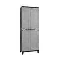 Delvotira | Armoire De Rangement Haute Toomax Prime Avec Portes - Anthracite/gris - Pour L'intérieur Ou L'extérieur