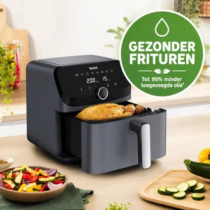Tefal – Friteuse à Air Easy Fry Mega EY855B XXL – 7,5 Litres – Gris