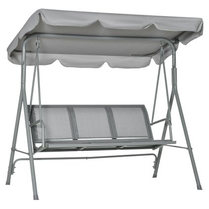 Delvotira | Banc Suspendu 3 Places 4goodz Hollywood Avec Pare-soleil Réglable - Gris Clair