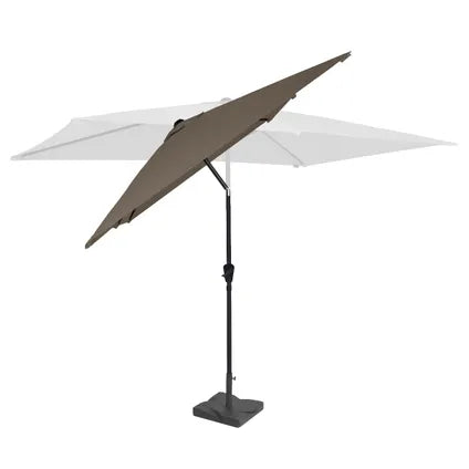 Parasol De Jardin Rectangulaire 200x300 Cm Taupe – Inclinable Avec Manivelle – Toile Upf 50+ – Avec Pied 20 Kg Et Housse
