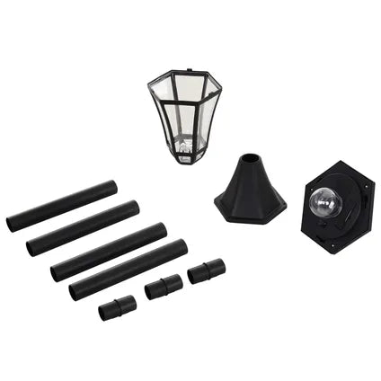 Lampadaire Solaire De Jardin Collahausse – Led Blanc 6000k Ip44 – Noir – 18,5×18,5×129 Cm – Lot De 2