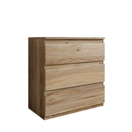 Delvotira | Commode Meubella Eskar - Motif Chêne - 77x42x80 Cm