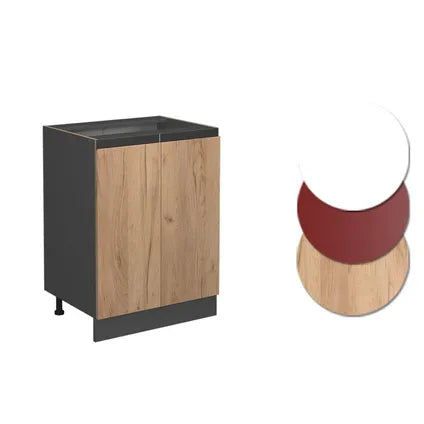 Meuble Bas De Cuisine - Vicco - R-line - Chêne Doré Anthracite - 60x46x81.6 Cm