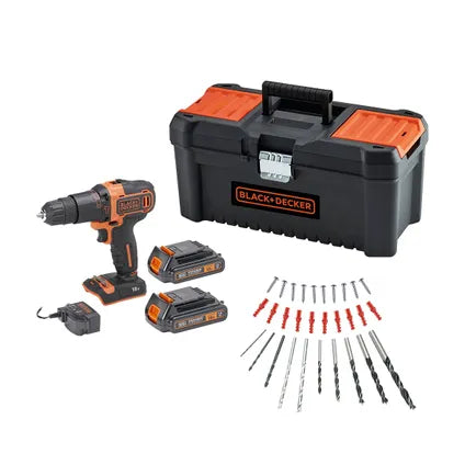 Delvotira | Perceuse-visseuse à percussion Black+Decker BDCHD18C2TA-QW - 18V - (2x 1,5Ah)