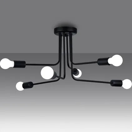 Lustre – Sollux Lighting – Torah 6 Noir Led 4000k