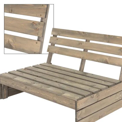 Banc de jardin 3 places ML-Design en bois massif de sapin 116×76,5×80 cm gris avec dossier de jardin