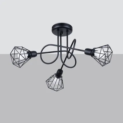 Lustre – Sollux Lighting – Lunova 3s Noir Led 4000k