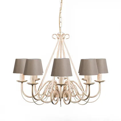 Delvotira | Lustre Crème 60 Cm Avec Abat-jour Taupe - Giuseppe 8