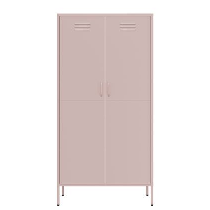 Delvotira | Armoire Vestiaire 90x50x180 Cm Métal Rose - Lendo Online
