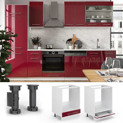 Meuble Pour Four Encastrable – Vicco – Fame-line 34785 – Rouge Bordeaux/blanc – 60×51.6×82 Cm