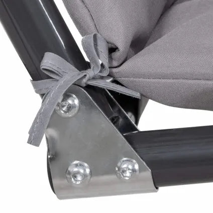 Banc À Bascule | Luna-swing | 3 Places | Auvent Réglable | 170 X 110 X 150 Cm | Gris