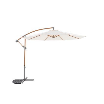 Delvotira | Parasol Déporté Central Park Daze - D 300cm - Écru - Avec Manivelle 180g/m² - Mât en Acier