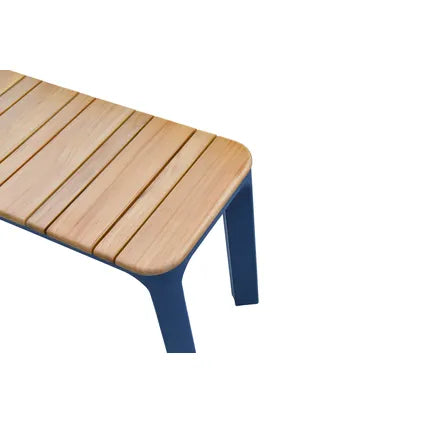Banc de jardin Central Park Lorenzo Alu et Teck – 135x34x46cm – Aluminium Thermolaqué