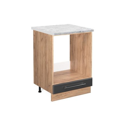 Delvotira | Meuble Bas Pour Four Encastrable - Vicco - Fame-line - Anthracite/chêne - 60x82x60 Cm