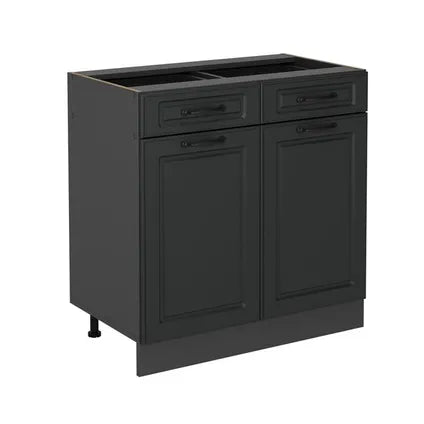 Delvotira | Meuble Bas De Cuisine - Vicco - R-line 53725 - Anthracite Campagne - 80x81.6x46 Cm