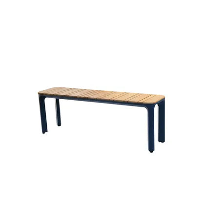 Banc de jardin Central Park Lorenzo Alu et Teck – 135x34x46cm – Aluminium Thermolaqué