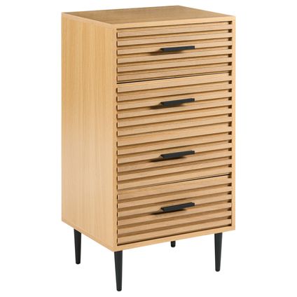 Delvotira | Commode À 4 Tiroirs Beliani Keith Marron 40x48x90 Cm