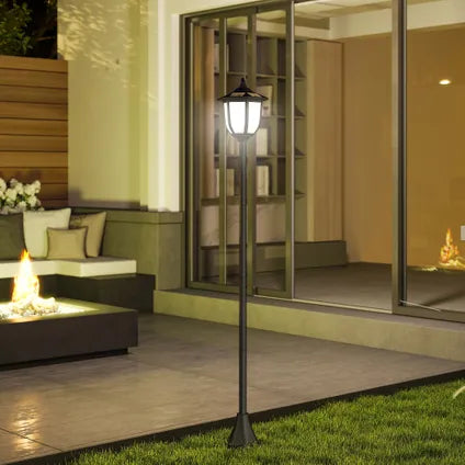 Lampadaire Solaire De Jardin Collahausse – 6 Led – Noir – Diam.26,5x177cm – Batterie Rechargeable 6 – 8h