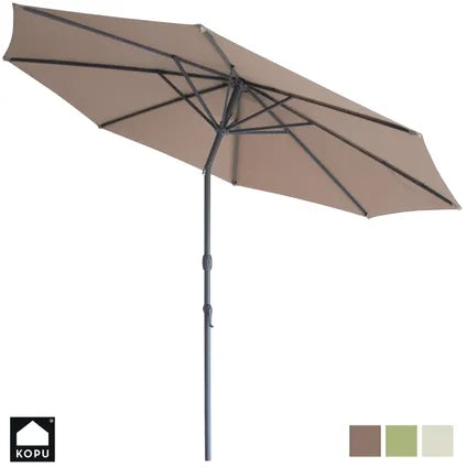 Parasol Rond 300 Cm Kopu Valencia Avec Housse De Protection – Taupe