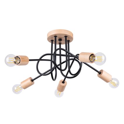 Delvotira | Lustre - Sollux Lighting - Sparkon 5 Noir Led 3000k