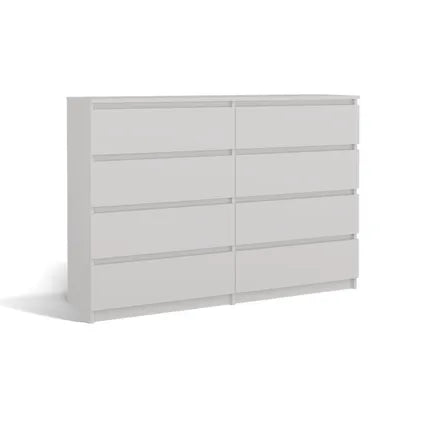 Delvotira | Commode Maxy-shop 8 Tiroirs Blanc 140x97x40 Cm