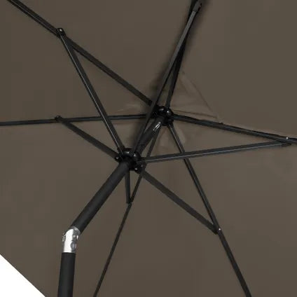 Parasol De Jardin Rectangulaire 200x300 Cm Taupe – Inclinable Avec Manivelle – Toile Upf 50+ – Avec Pied 20 Kg Et Housse