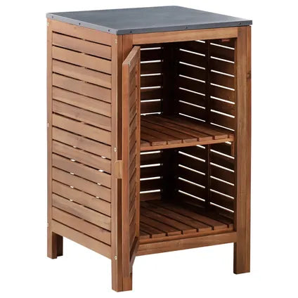 Meuble De Cuisine D'extérieur Beliani Brucoli Marron Gris 50x50x83 Cm