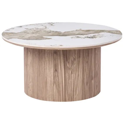 Delvotira | Table Basse Beliani Dora Marron Blanc 80x80x40 Cm