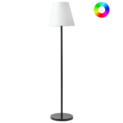 Delvotira | Lampadaire Solaire D'extérieur À Led Beliani Fonesca Blanc Noir 30x30x150 Cm