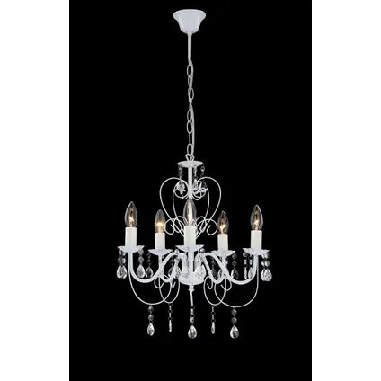 Lustre Pinja Globo Métal Blanc 5x E14