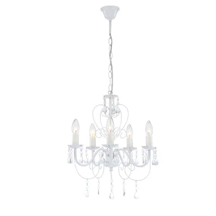Lustre Pinja Globo Métal Blanc 5x E14