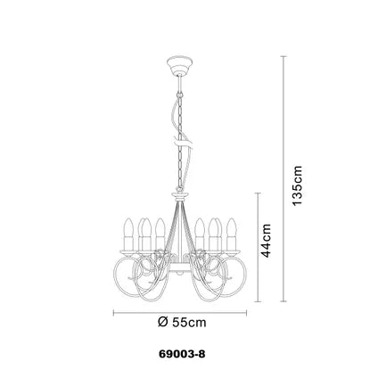 Suspension Truncatus Globo Métal Laiton Ancien 8x E14