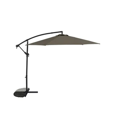 Delvotira | Parasol déporté Central Park Daze - D 290cm - Taupe - Inclinable Avec Manivelle 180g/m² Mât en acier