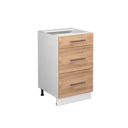 Delvotira | Meuble Bas De Cuisine Vicco - Fame-line 38436 - Chêne Doré/blanc - 50x82x51.6 Cm