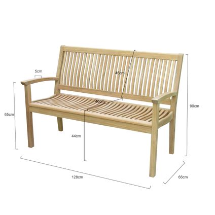 Banc de jardin Central Park Aloisa teck 128cm